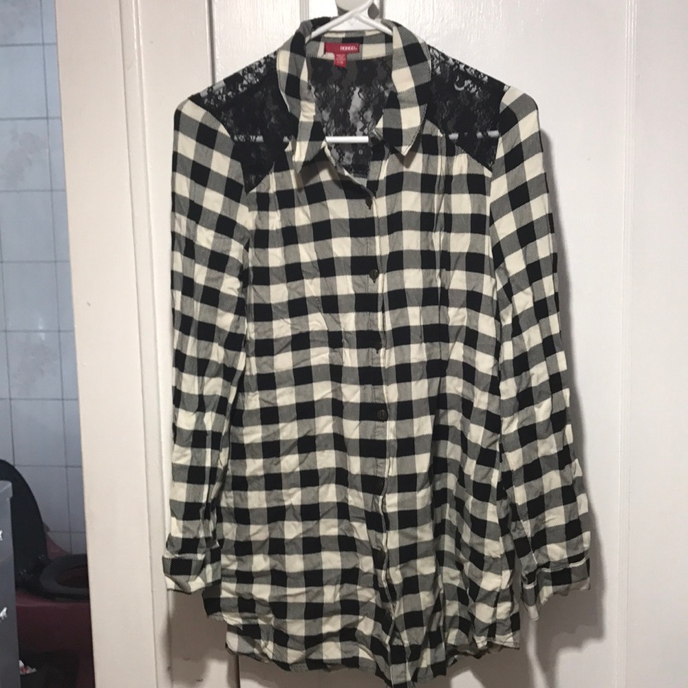 Black and white/lace button down